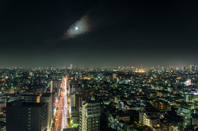 Tokyo city under the supermoon